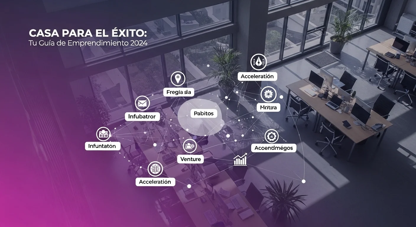 Diagrama del ecosistema de emprendimiento y startups en México, mostrando incubadoras, aceleradoras y fondos de venture capital.