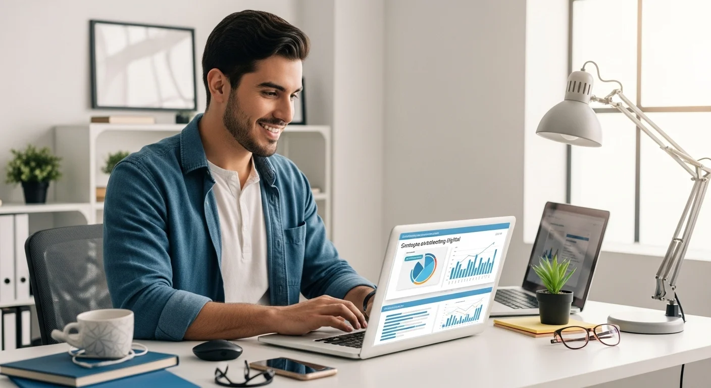 Emprendedor mexicano planificando su negocio por internet, demostrando el potencial del emprendimiento digital.