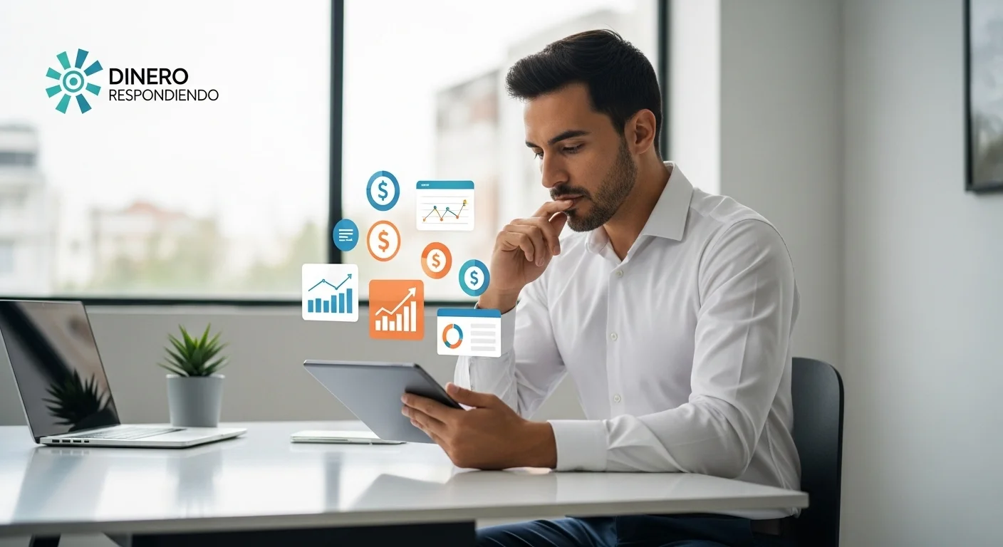 Una persona analizando gráficos en una tableta, simbolizando la conexión entre el 'Dinero Respondiendo' y la estrategia de emprendimiento en startups mexicanas