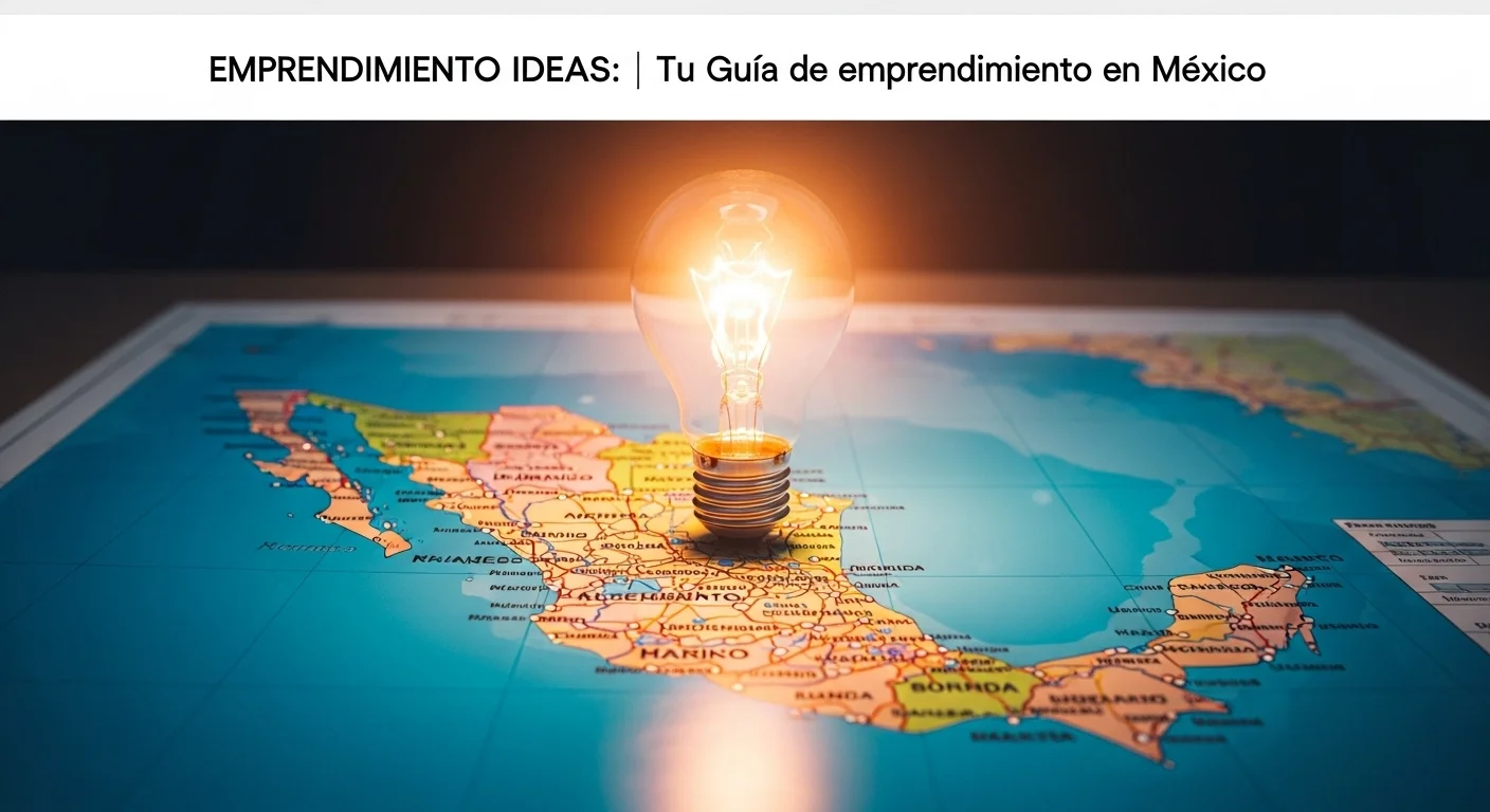 Una bombilla de luz brillante sobre un mapa de México, simbolizando la innovación y las emprendimiento ideas en el país.