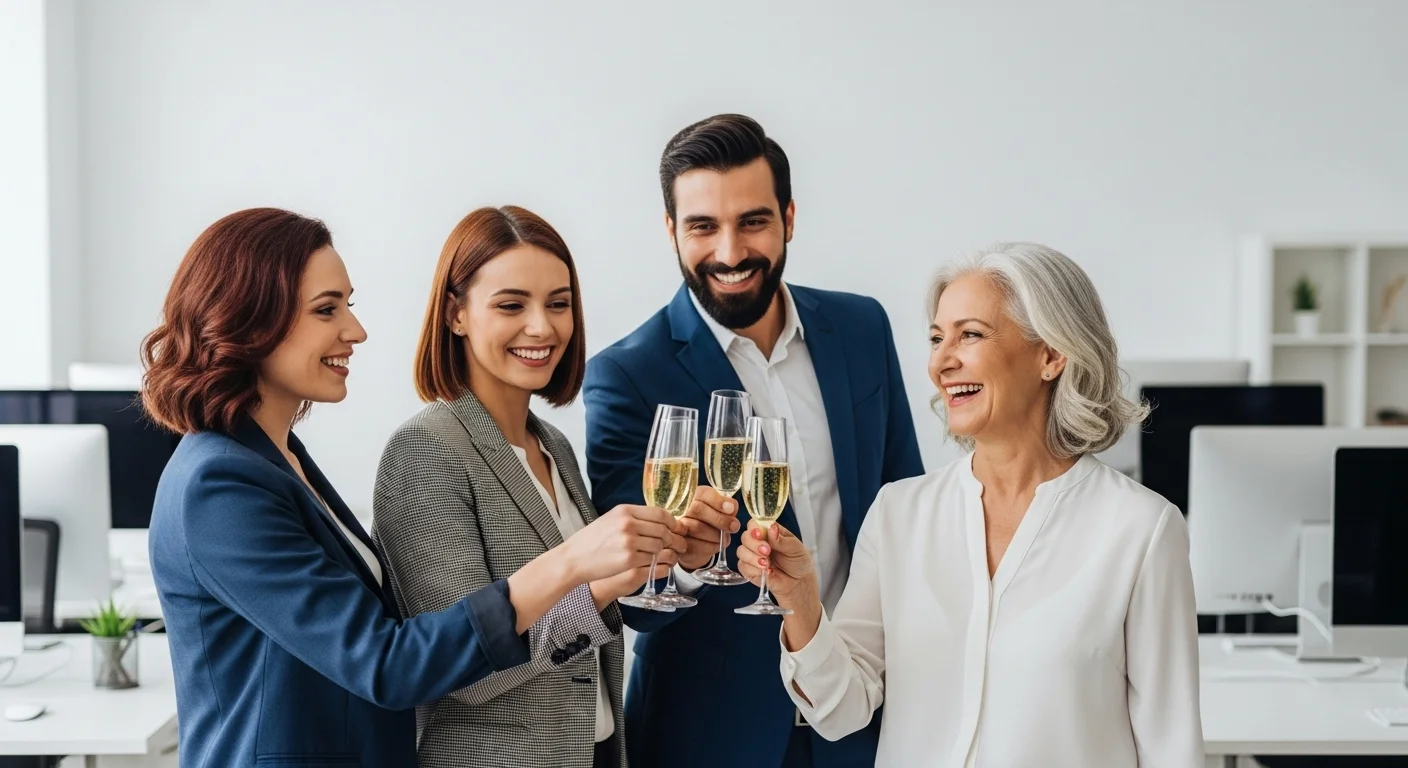 Equipo de emprendedores celebrando el lanzamiento de su startup, representando el éxito del emprendimiento innovador en México.
