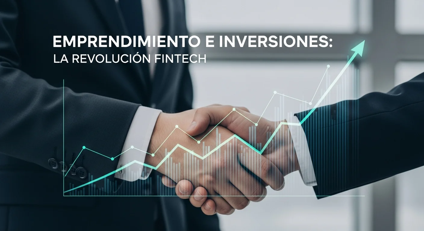 Una imagen conceptual que muestra gráficos de crecimiento ascendente superpuestos en un apretón de manos, simbolizando el éxito en el emprendimiento y las inversiones en el ecosistema de startups en México.