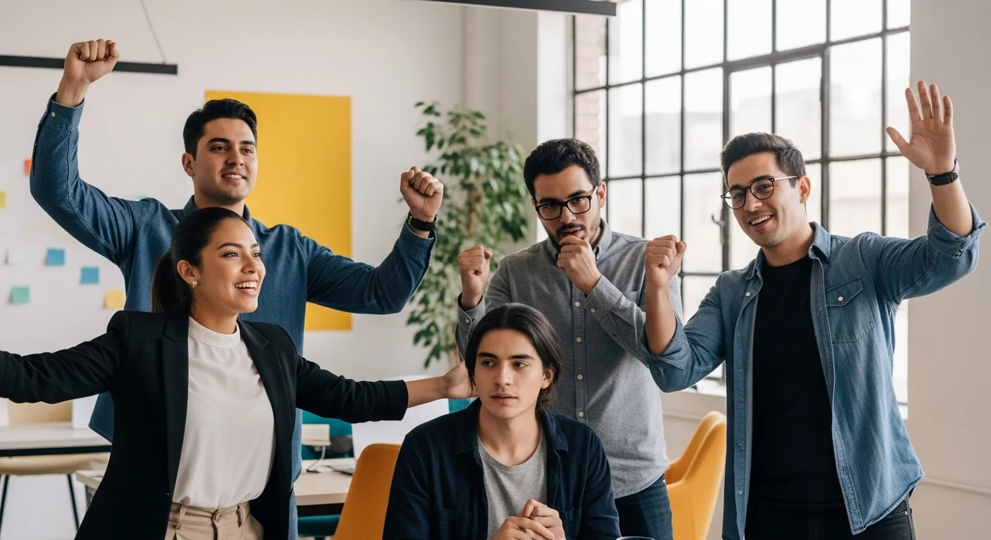 Equipo de una startup mexicana celebrando la obtención de su patente de producto, un hito clave para su crecimiento.