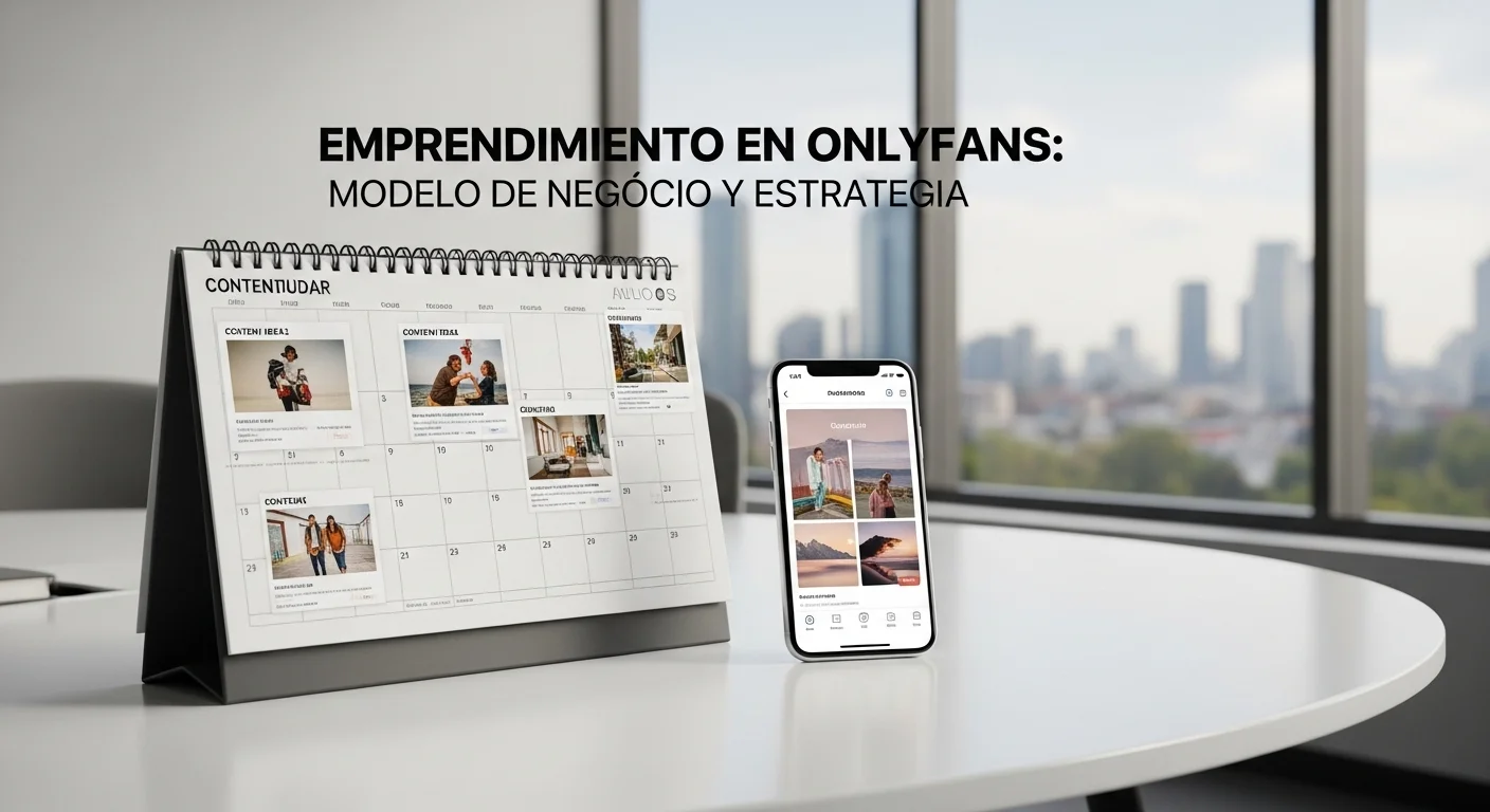 Un calendario de contenidos y un smartphone, representando la planificación estratégica y creación de contenido para un emprendimiento en México.