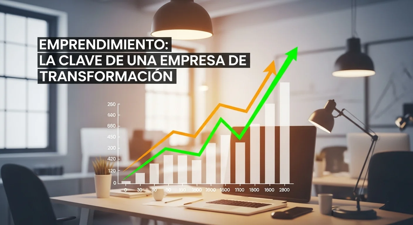 Gráfico ascendente mostrando el éxito de una empresa que aplica la transformación digital en su modelo de negocio.