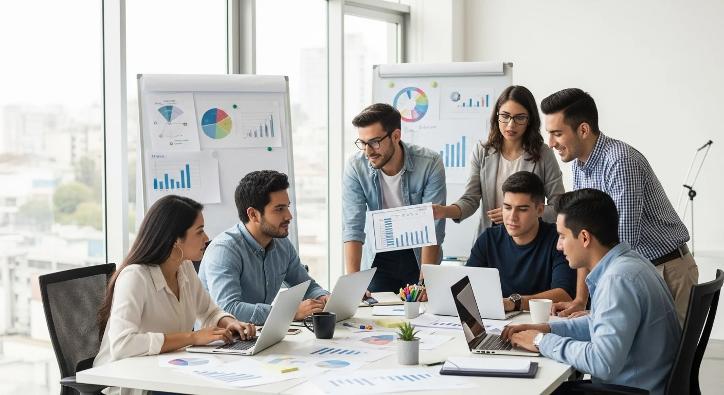 Jóvenes emprendedores colaborando en una startup, representando los negocios emprendedores en México.