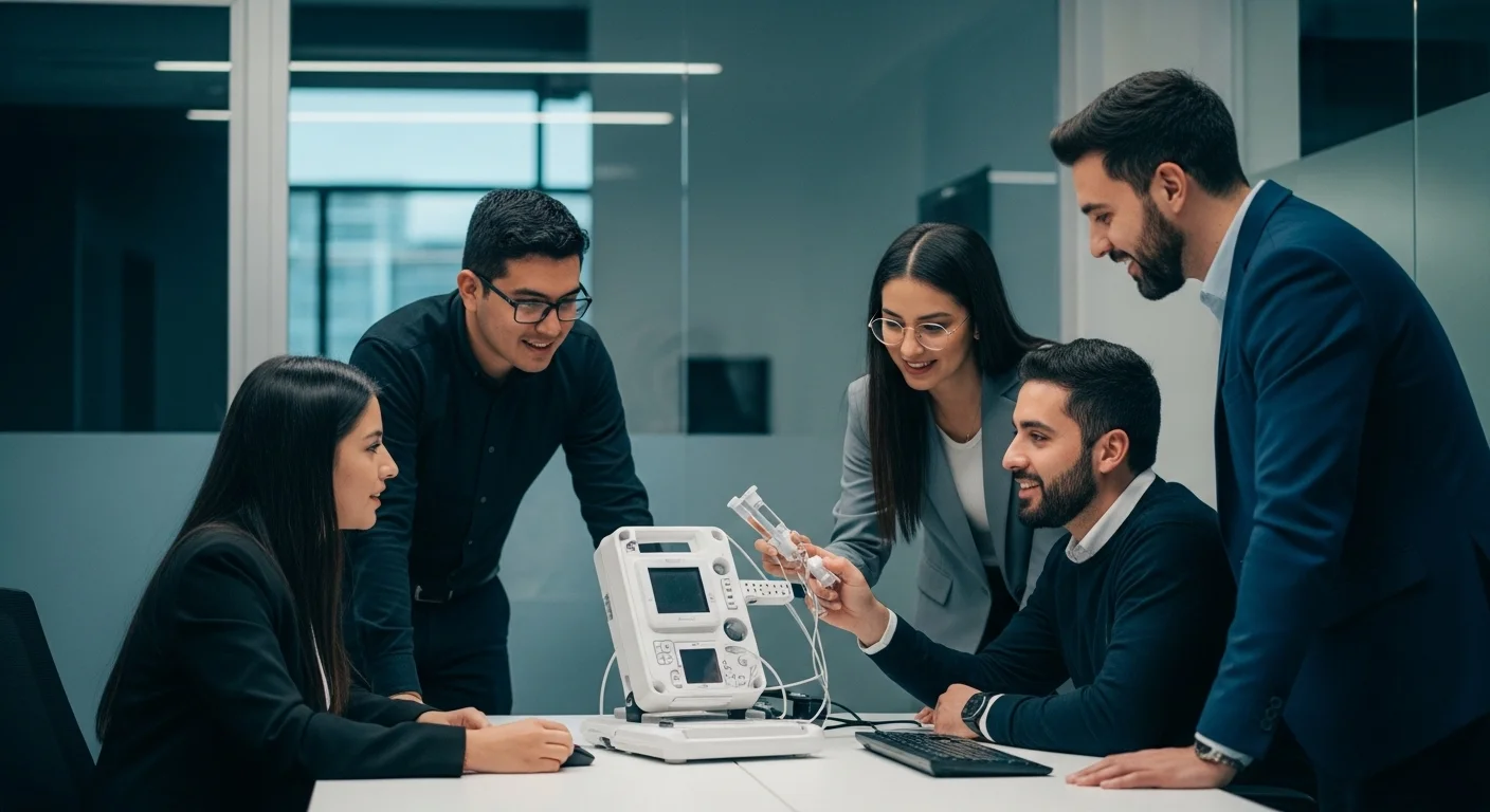 Imagen de una startup de HealthTech en México, mostrando innovación en tecnología médica inspirada en congresos.