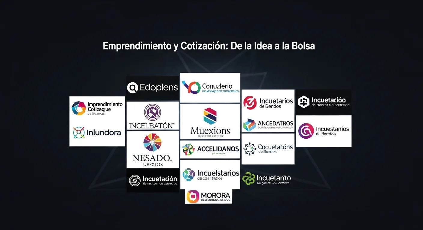 Collage de logos de incubadoras y aceleradoras en México, representando el ecosistema de apoyo al emprendimiento y las startups.