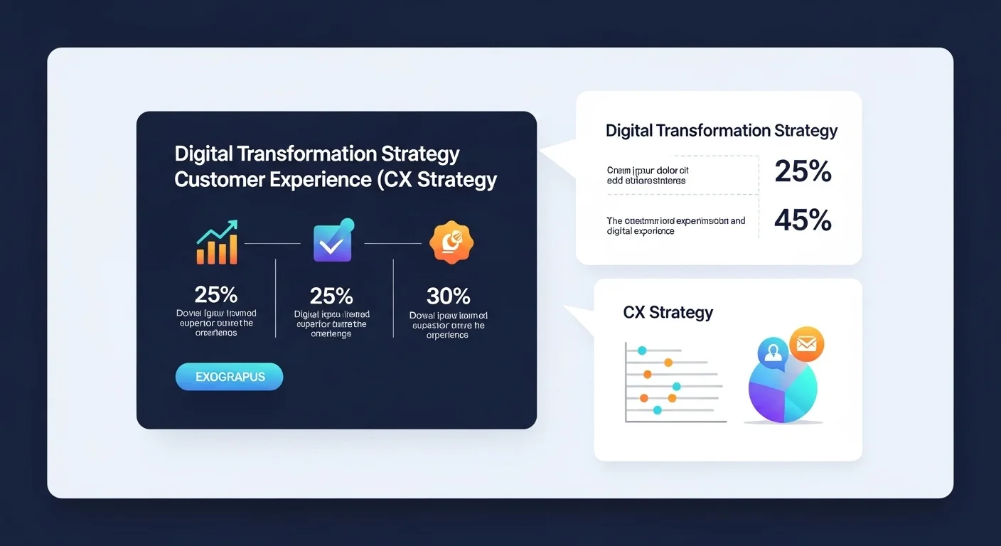 Infografía mostrando la interconexión entre la estrategia de transformación digital y la estrategia de experiencia del cliente (CX) en una startup.